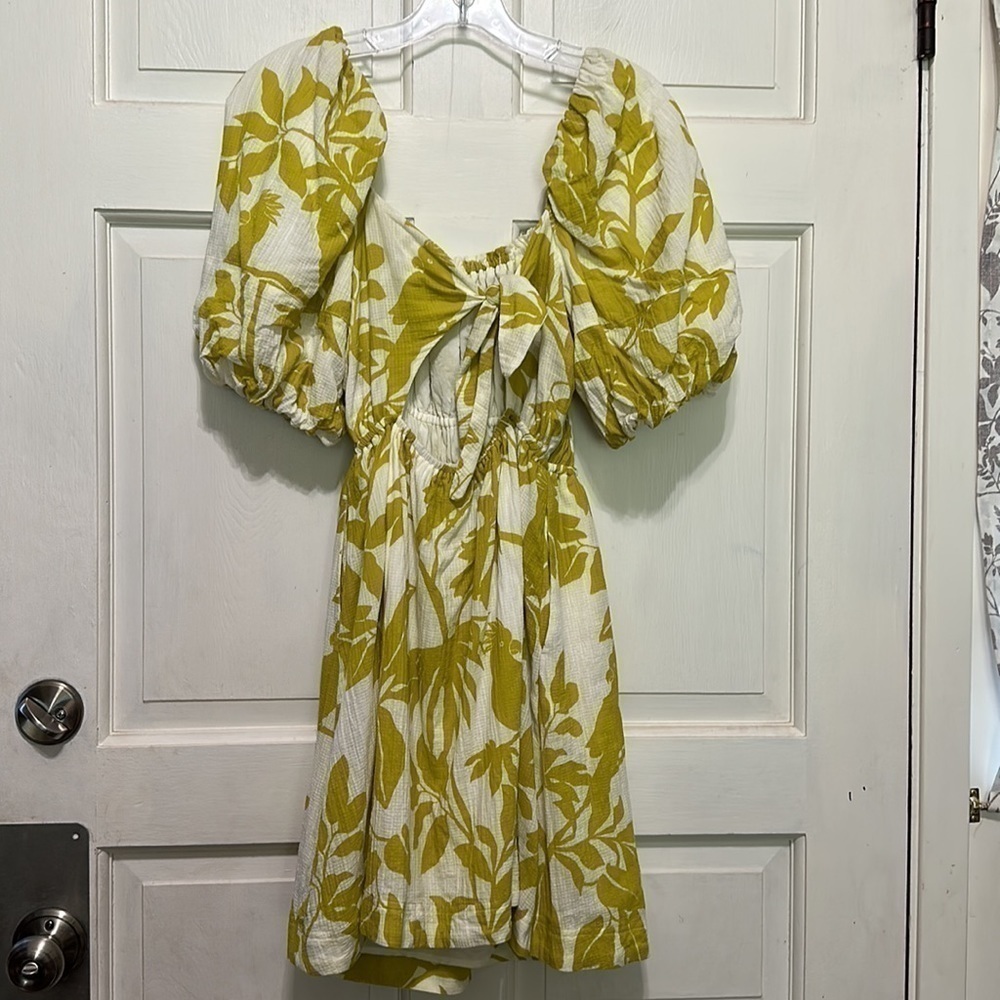Maeve by Anthropologie Wome’s Puff Sleeves Feliciana Tropical Print Mini Dress S - Picture 5 of 9